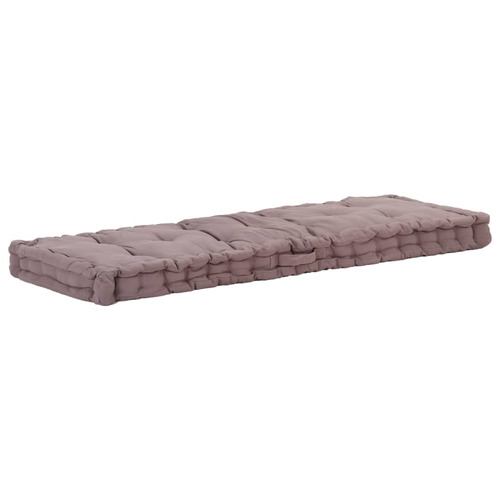 vidaXL Pernă podea canapea din paleți, gri taupe, 120x40x7 cm, bumbac vidaXL Pernă podea canapea din paleți, gri taupe, 120x40x7 cm, bumbac
