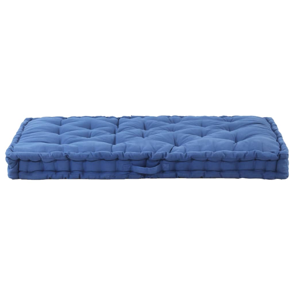 vidaXL Pernă podea canapea din paleți, bleu, 120 x 80 x 10 cm, bumbac vidaXL Pernă podea canapea din paleți, bleu, 120 x 80 x 10 cm, bumbac