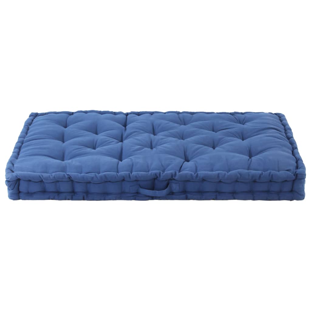 vidaXL Pernă podea canapea din paleți, bleu, 120 x 80 x 10 cm, bumbac vidaXL Pernă podea canapea din paleți, bleu, 120 x 80 x 10 cm, bumbac