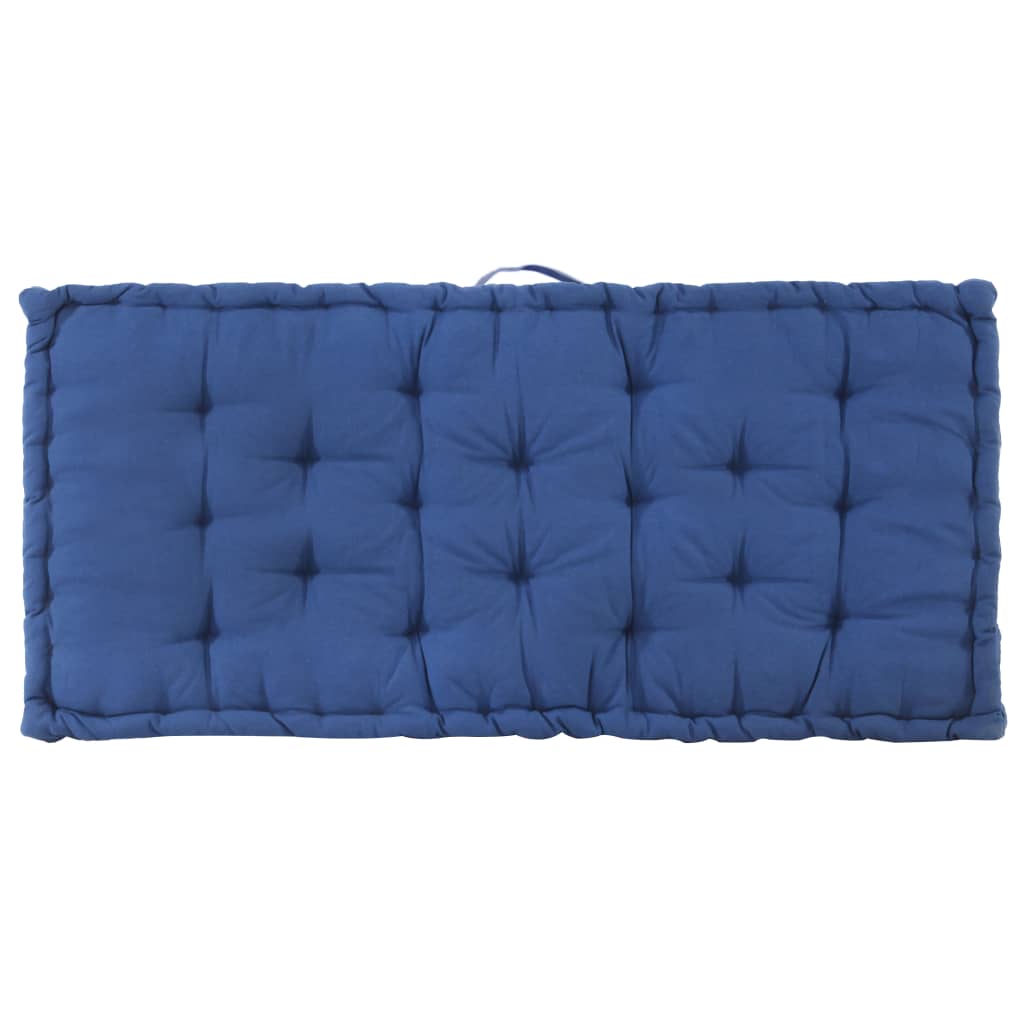 vidaXL Pernă podea canapea din paleți, bleu, 120 x 80 x 10 cm, bumbac vidaXL Pernă podea canapea din paleți, bleu, 120 x 80 x 10 cm, bumbac