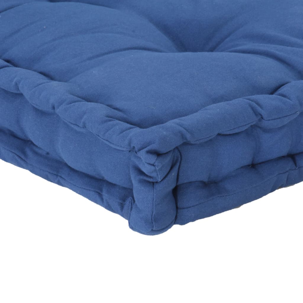 vidaXL Pernă podea canapea din paleți, bleu, 120 x 80 x 10 cm, bumbac vidaXL Pernă podea canapea din paleți, bleu, 120 x 80 x 10 cm, bumbac
