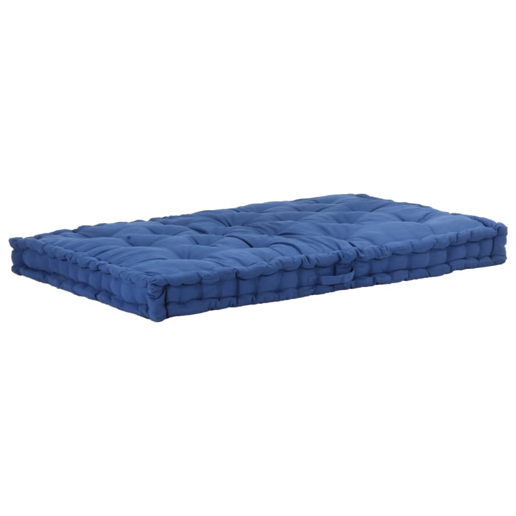 vidaXL Pernă podea canapea din paleți, bleu, 120 x 80 x 10 cm, bumbac vidaXL Pernă podea canapea din paleți, bleu, 120 x 80 x 10 cm, bumbac