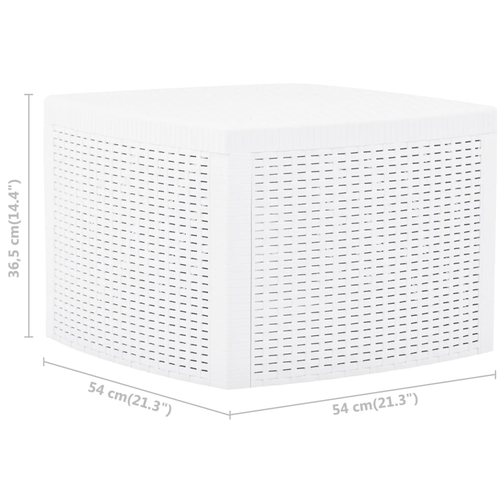 vidaXL Măsuță laterală, alb, 54 x 54 x 36,5 cm, plastic vidaXL Măsuță laterală, alb, 54 x 54 x 36,5 cm, plastic