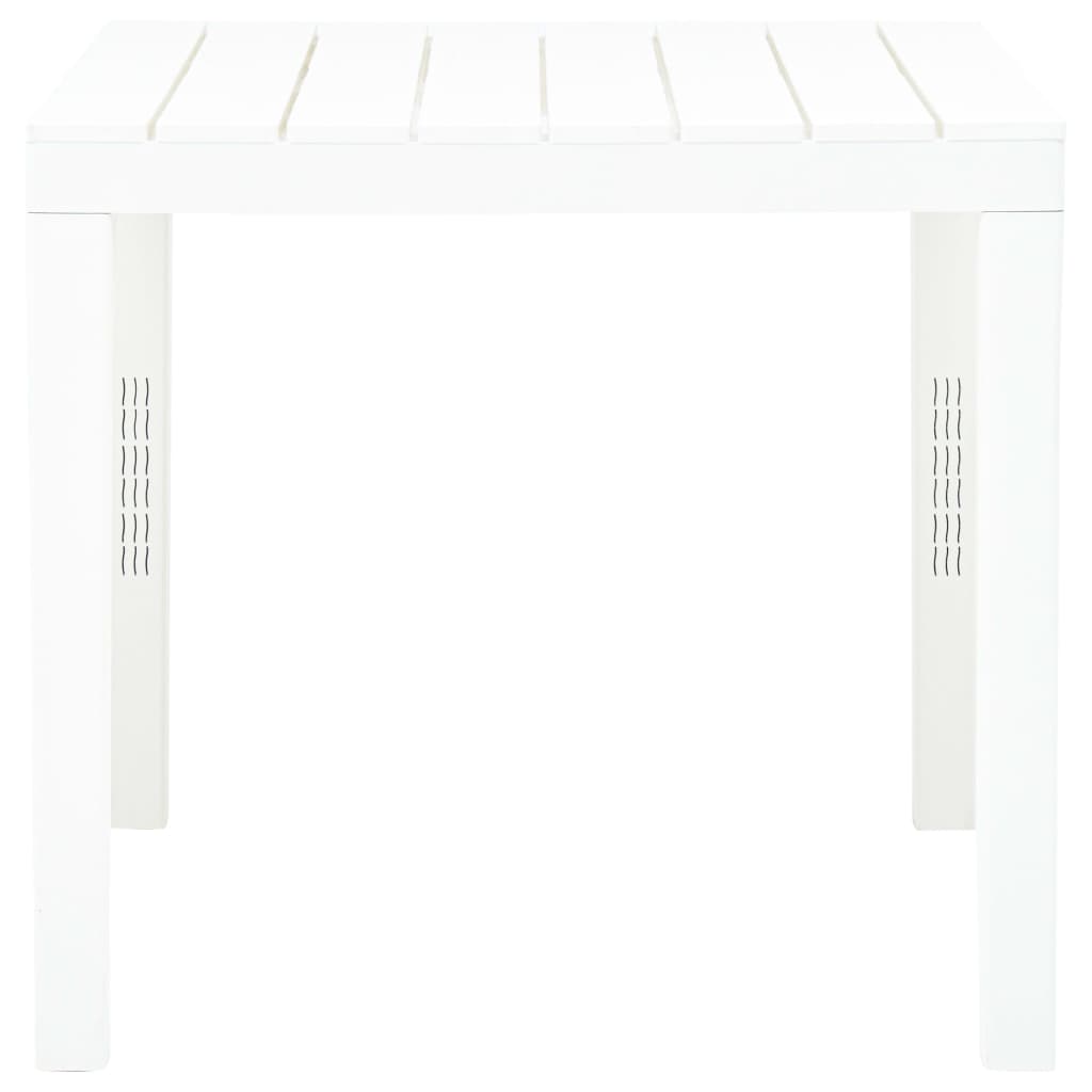 vidaXL Masă de grădină, alb, 78 x 78 x 72 cm, plastic