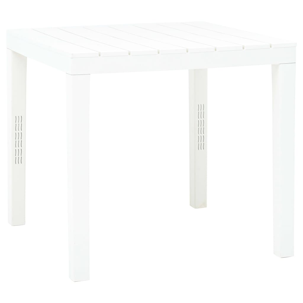 vidaXL Masă de grădină, alb, 78 x 78 x 72 cm, plastic