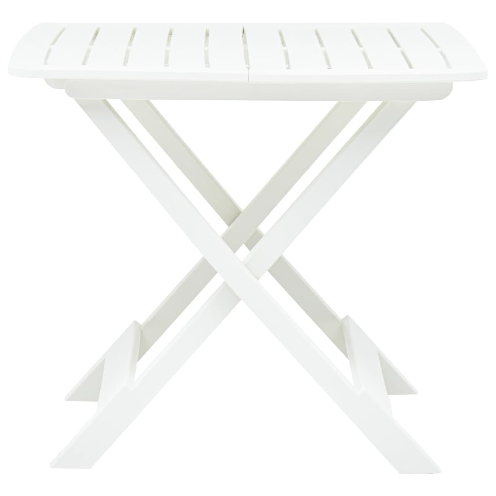 vidaXL Masă de grădină pliabilă, alb, 79 x 72 x 70 cm, plastic