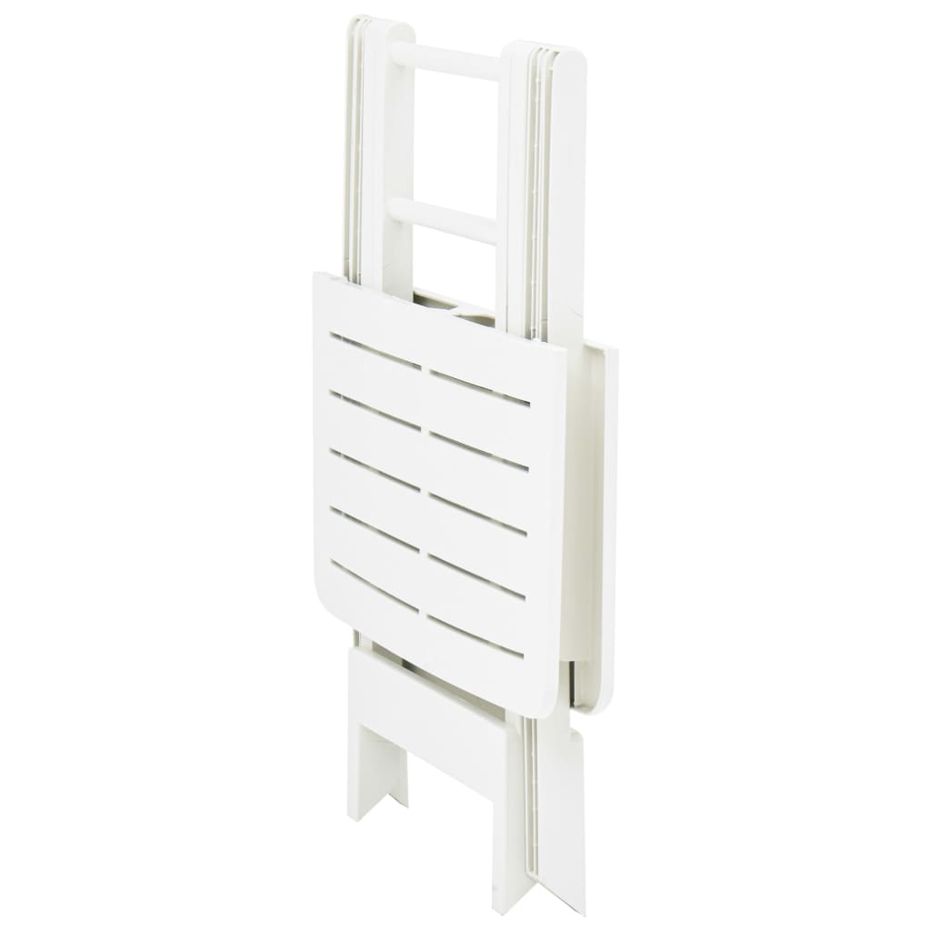 vidaXL Masă de grădină pliabilă, alb, 79 x 72 x 70 cm, plastic