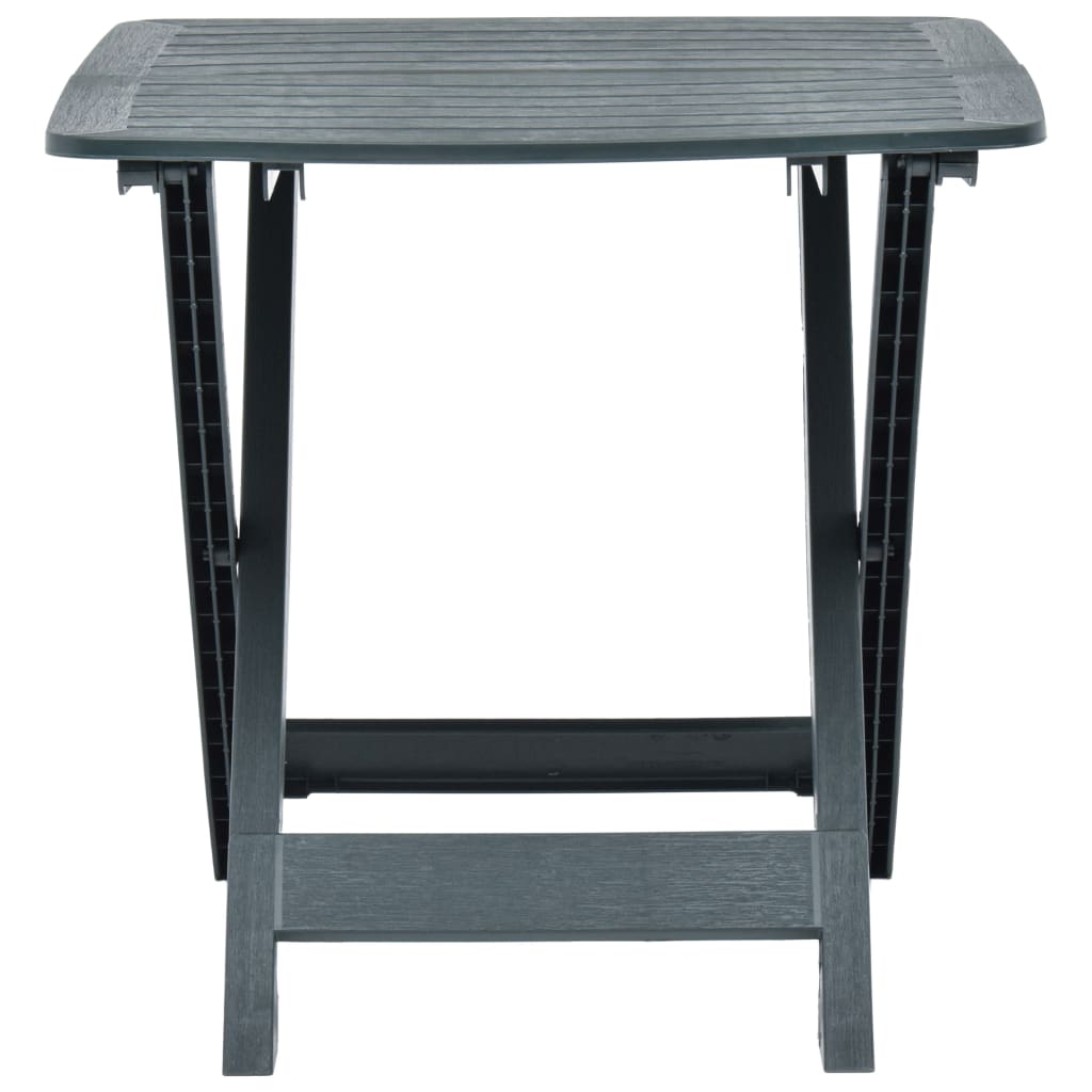 vidaXL Masă de grădină pliabilă, verde, 79 x 72 x 70 cm, plastic