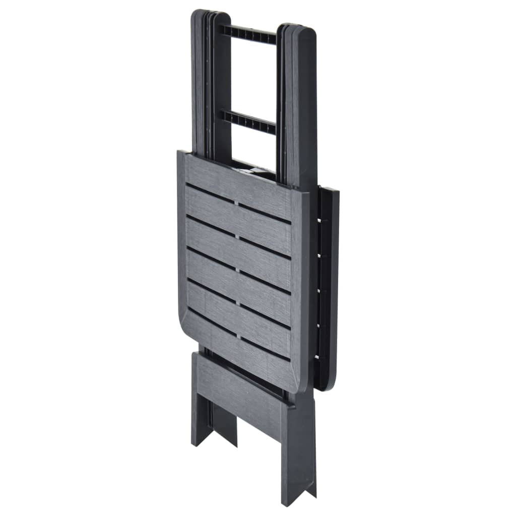 vidaXL Masă de grădină pliabilă, antracit, 79 x 72 x 70 cm, plastic