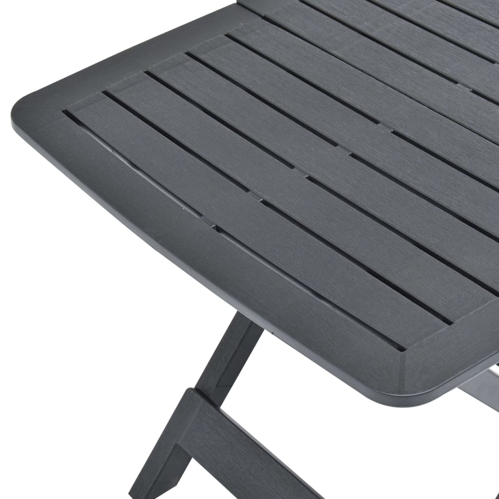 vidaXL Masă de grădină pliabilă, antracit, 79 x 72 x 70 cm, plastic