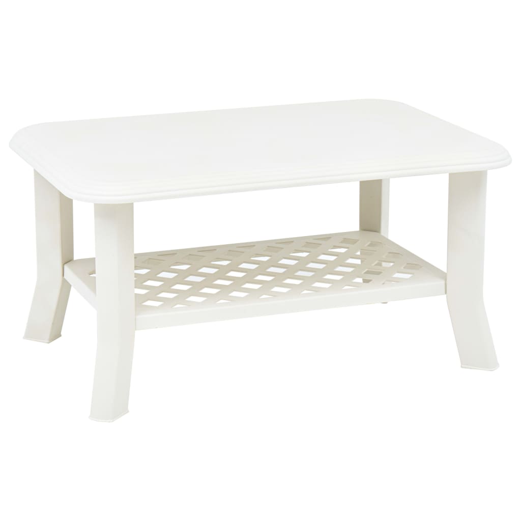 vidaXL Măsuță de cafea, alb, 90 x 60 x 46 cm, plastic