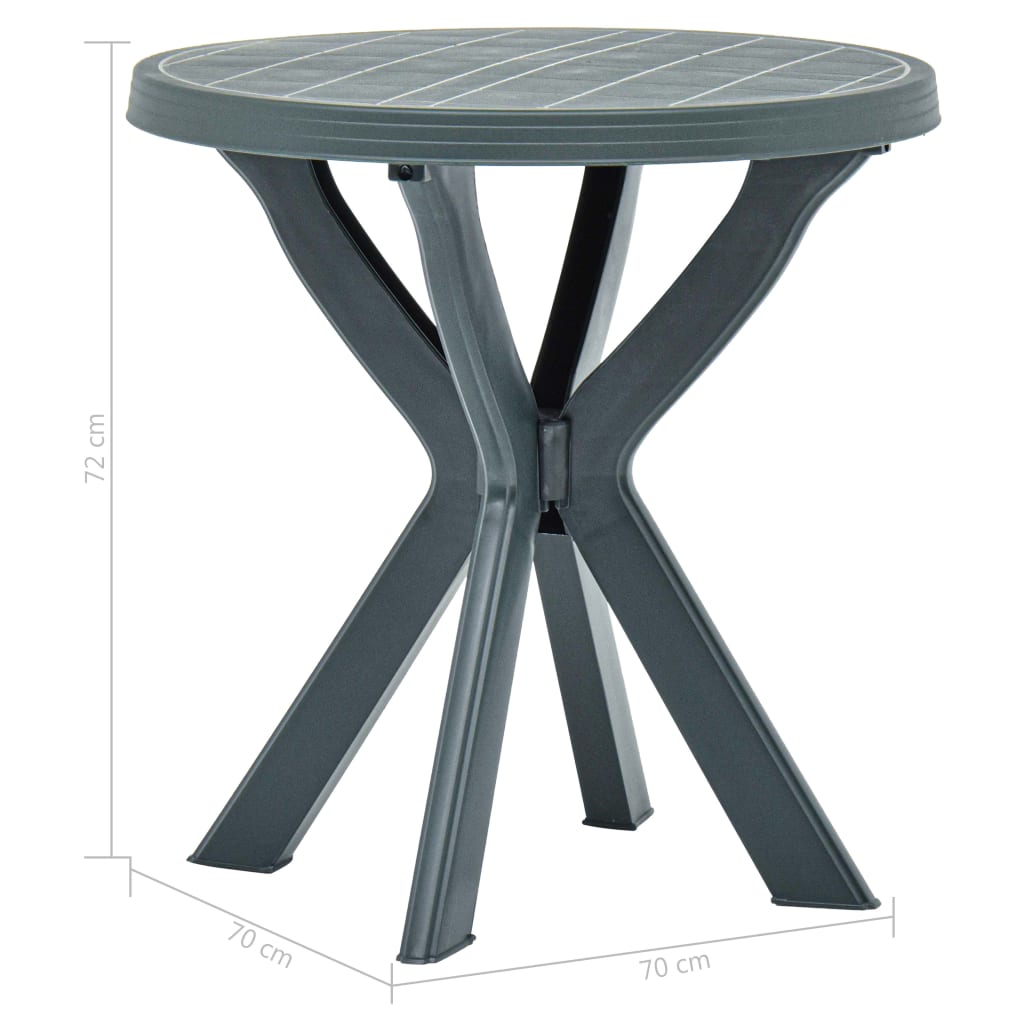 vidaXL Masă de bistro, verde, Ø70 cm, plastic vidaXL Masă de bistro, verde, Ø70 cm, plastic