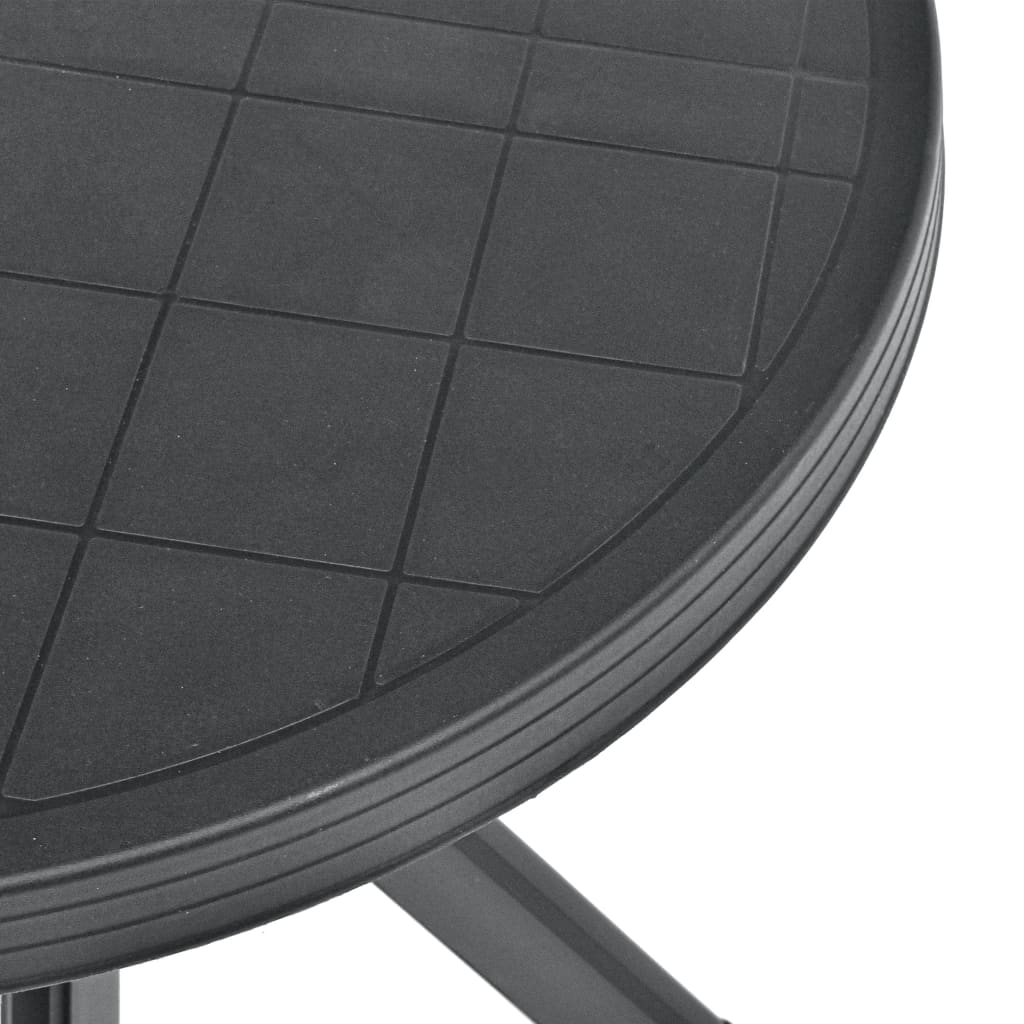 vidaXL Masă de bistro, antracit, Ø70 cm, plastic