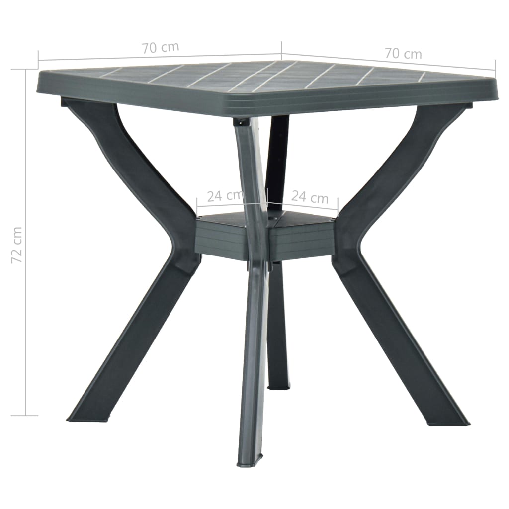 vidaXL Masă de bistro, verde, 70x70x72 cm, plastic vidaXL Masă de bistro, verde, 70x70x72 cm, plastic