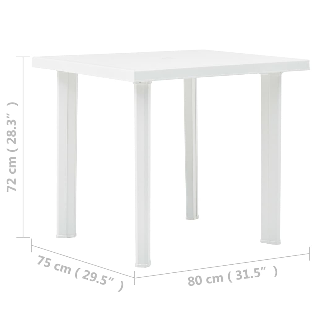 vidaXL Masă de grădină, alb, 80 x 75 x 72 cm, plastic vidaXL Masă de grădină, alb, 80 x 75 x 72 cm, plastic