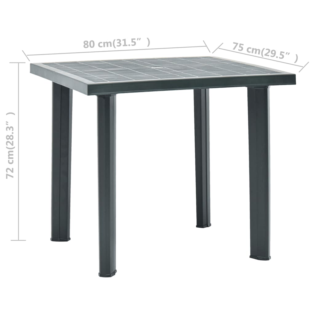 vidaXL Masă de grădină, verde, 80 x 75 x 72 cm, plastic vidaXL Masă de grădină, verde, 80 x 75 x 72 cm, plastic
