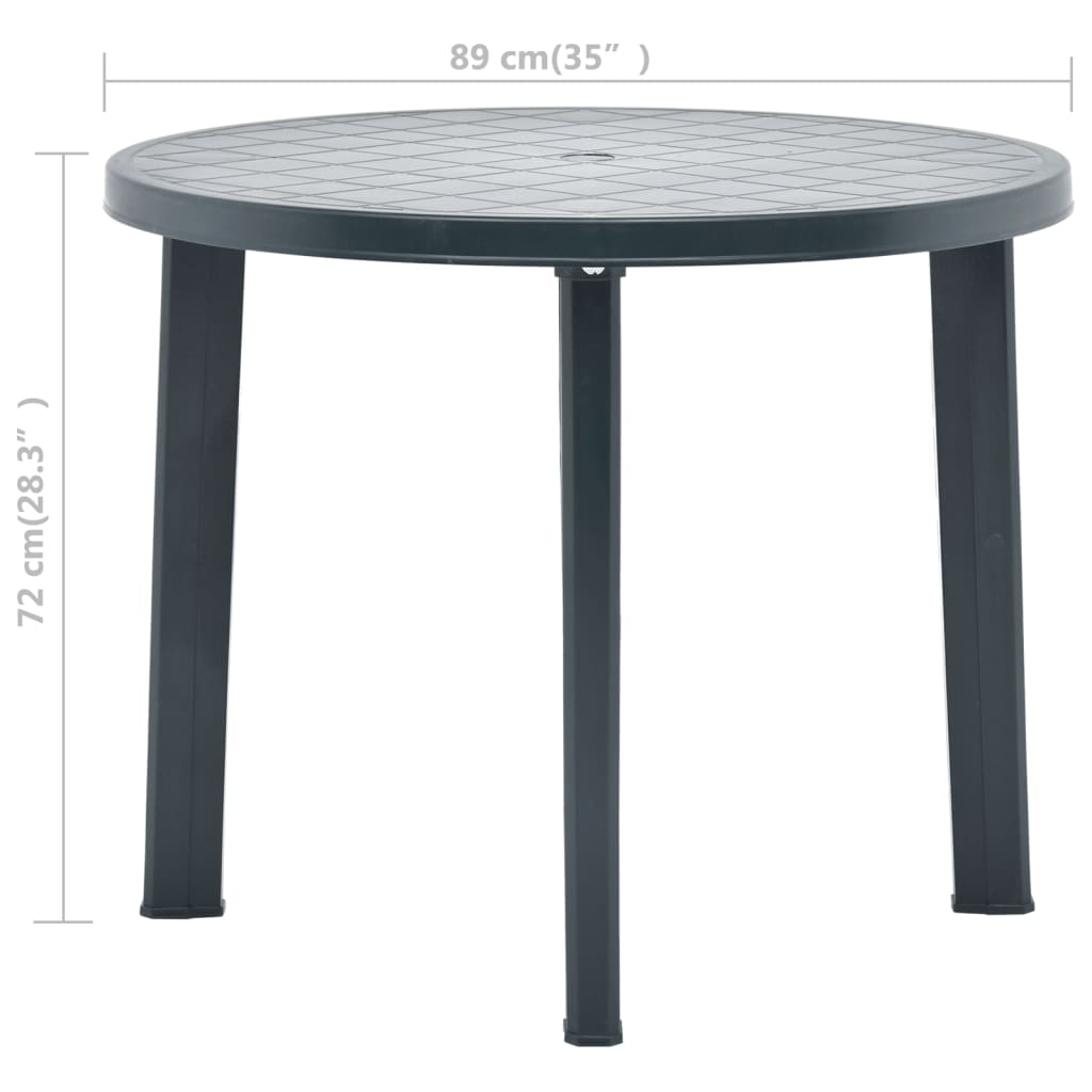 vidaXL Masă de grădină, verde, 89 cm, plastic vidaXL Masă de grădină, verde, 89 cm, plastic