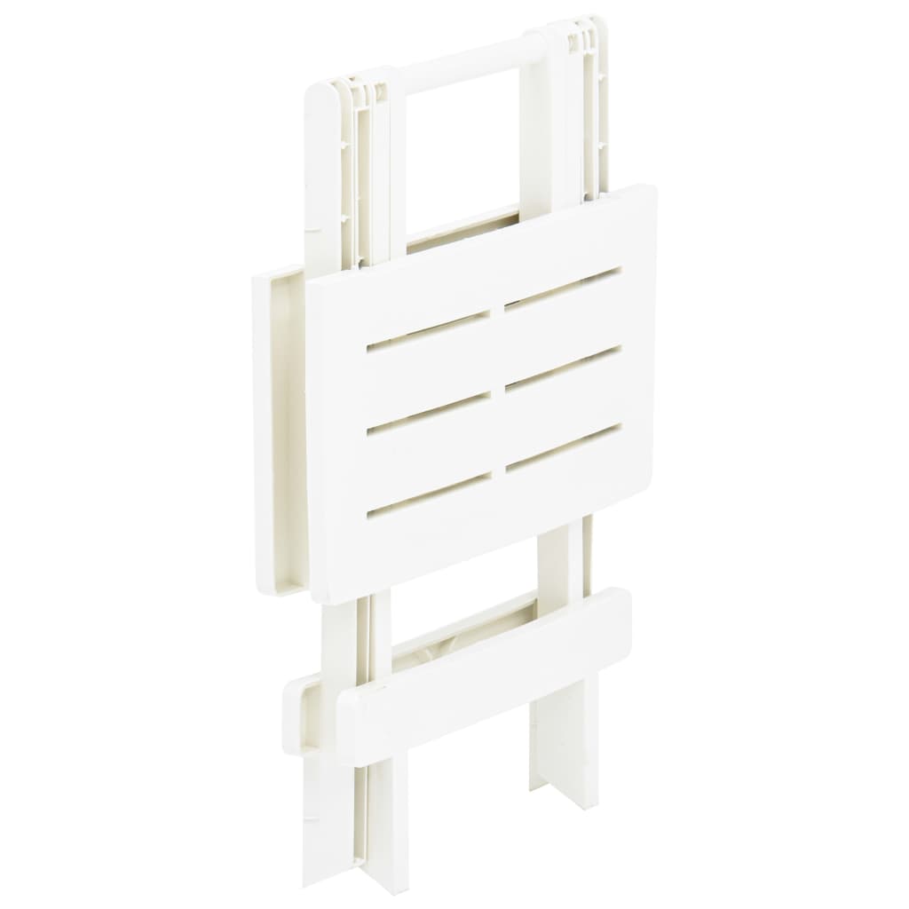 vidaXL Masă de grădină pliabilă, alb, 45 x 43 x 50 cm, plastic