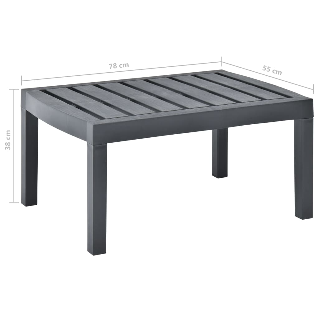 vidaXL Masă de grădină, antracit, 78 x 55 x 38 cm, plastic vidaXL Masă de grădină, antracit, 78 x 55 x 38 cm, plastic