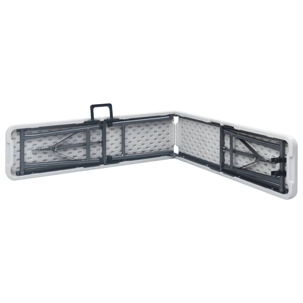 vidaXL Bănci de grădină pliabile, 2 buc., alb, 180 cm, HDPE vidaXL Bănci de grădină pliabile, 2 buc., alb, 180 cm, HDPE