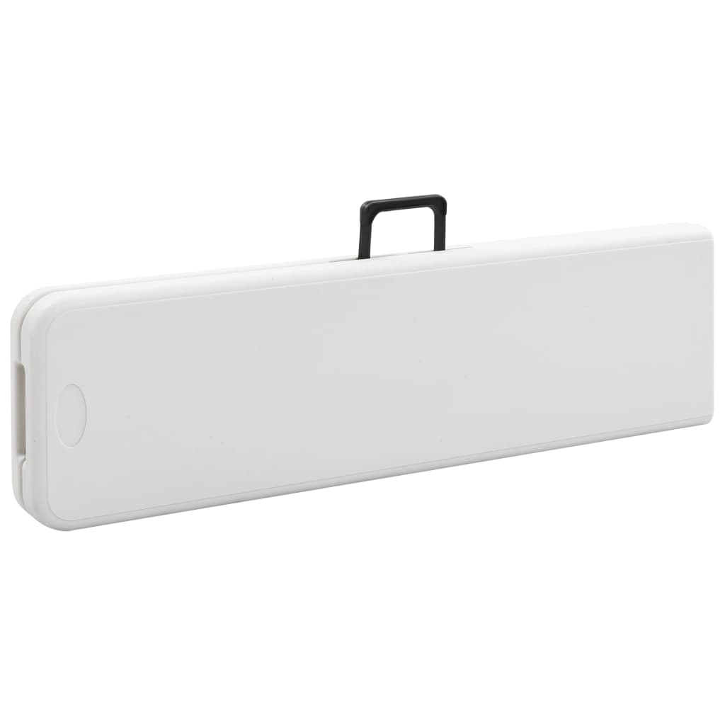 vidaXL Bănci de grădină pliabile, 2 buc., alb, 180 cm, HDPE vidaXL Bănci de grădină pliabile, 2 buc., alb, 180 cm, HDPE
