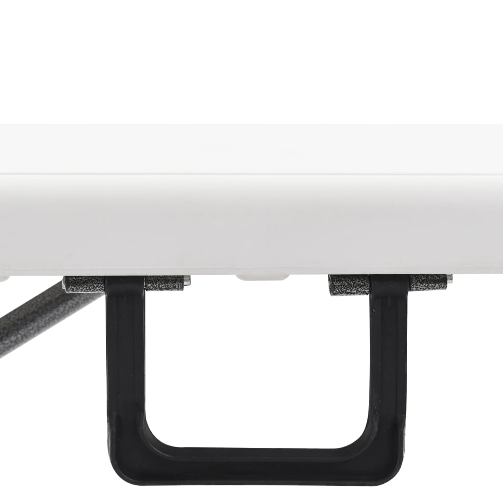 vidaXL Bănci de grădină pliabile, 2 buc., alb, 180 cm, HDPE vidaXL Bănci de grădină pliabile, 2 buc., alb, 180 cm, HDPE