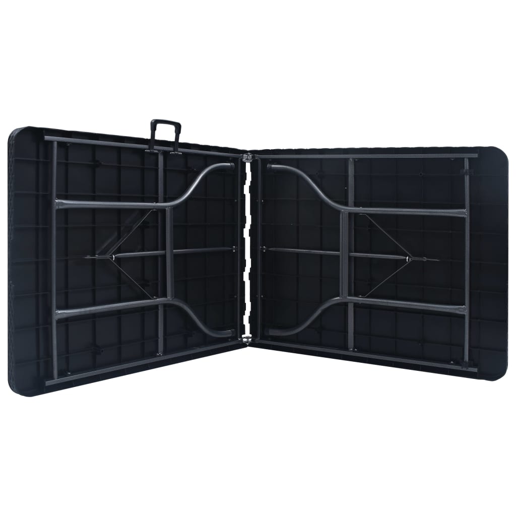 vidaXL Masă grădină pliabilă, negru, 180x75x72 cm, HDPE imitație ratan