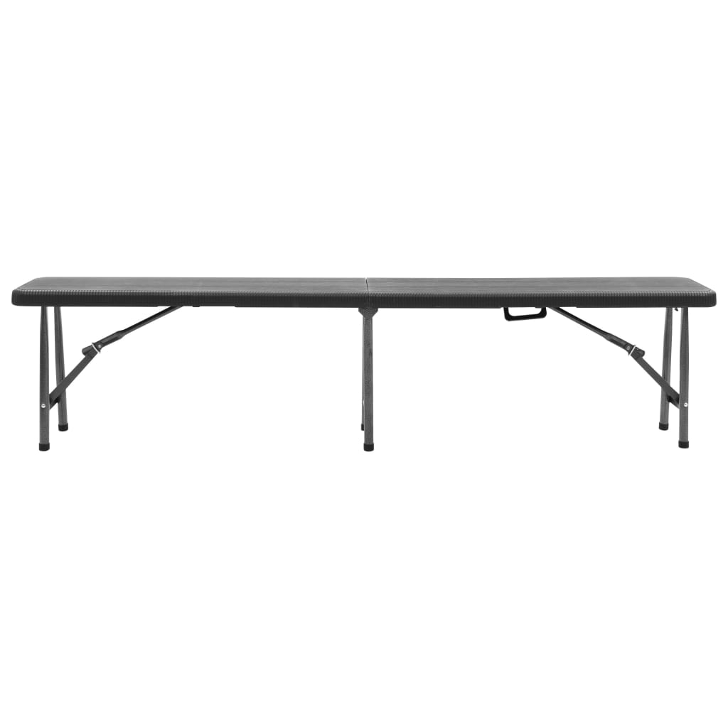 vidaXL Bănci de grădină pliabile, 2 buc., negru, 180 cm, HDPE
