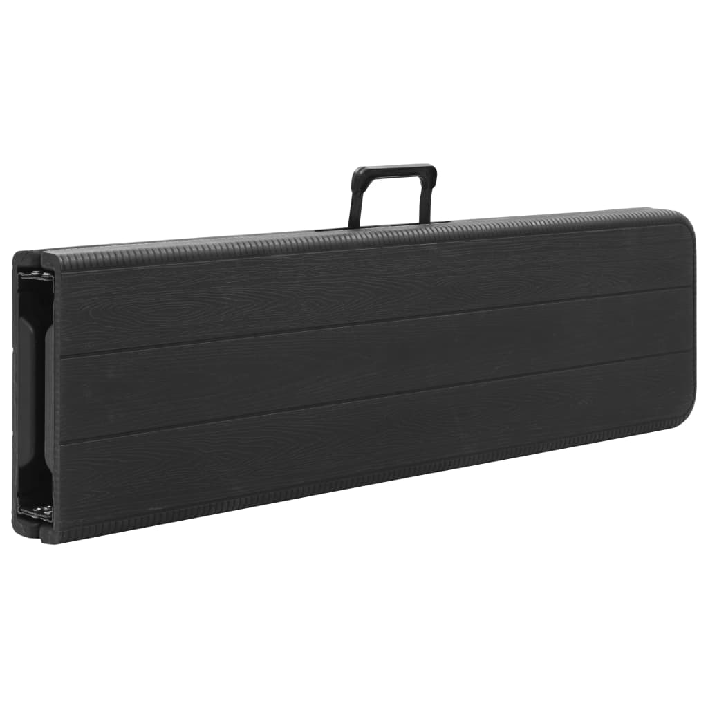 vidaXL Bănci de grădină pliabile, 2 buc., negru, 180 cm, HDPE