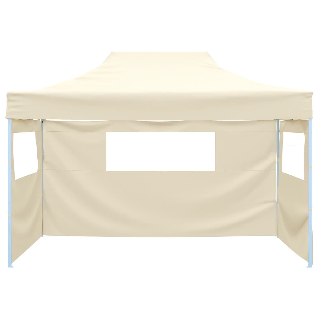vidaXL Cort de petrecere pliabil cu 3 pereți, crem, 3 x 4 m, oțel vidaXL Cort de petrecere pliabil cu 3 pereți, crem, 3 x 4 m, oțel