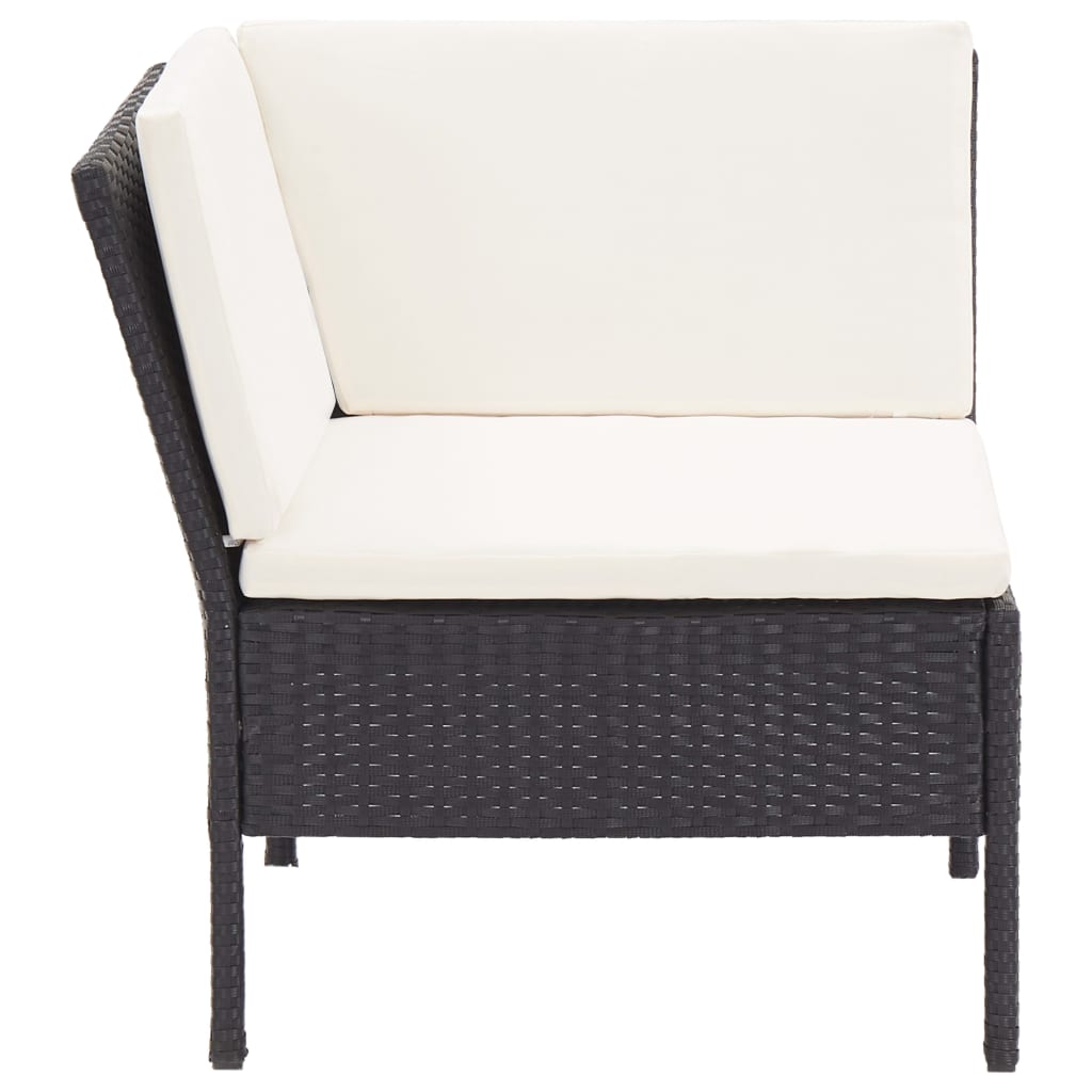 vidaXL Set mobilier de grădină cu perne, 8 piese, negru, poliratan