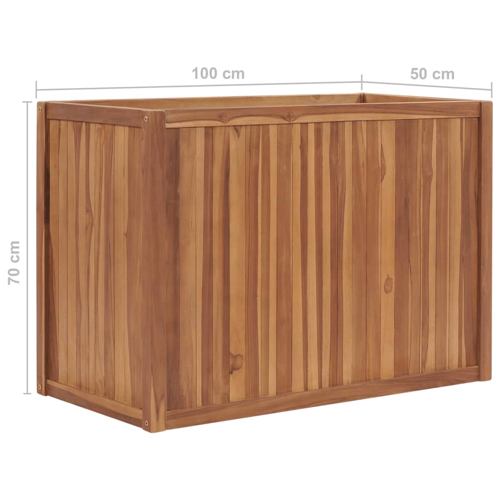 vidaXL Strat înălțat, 100 x 50 x 70 cm, lemn masiv de tec vidaXL Strat înălțat, 100 x 50 x 70 cm, lemn masiv de tec