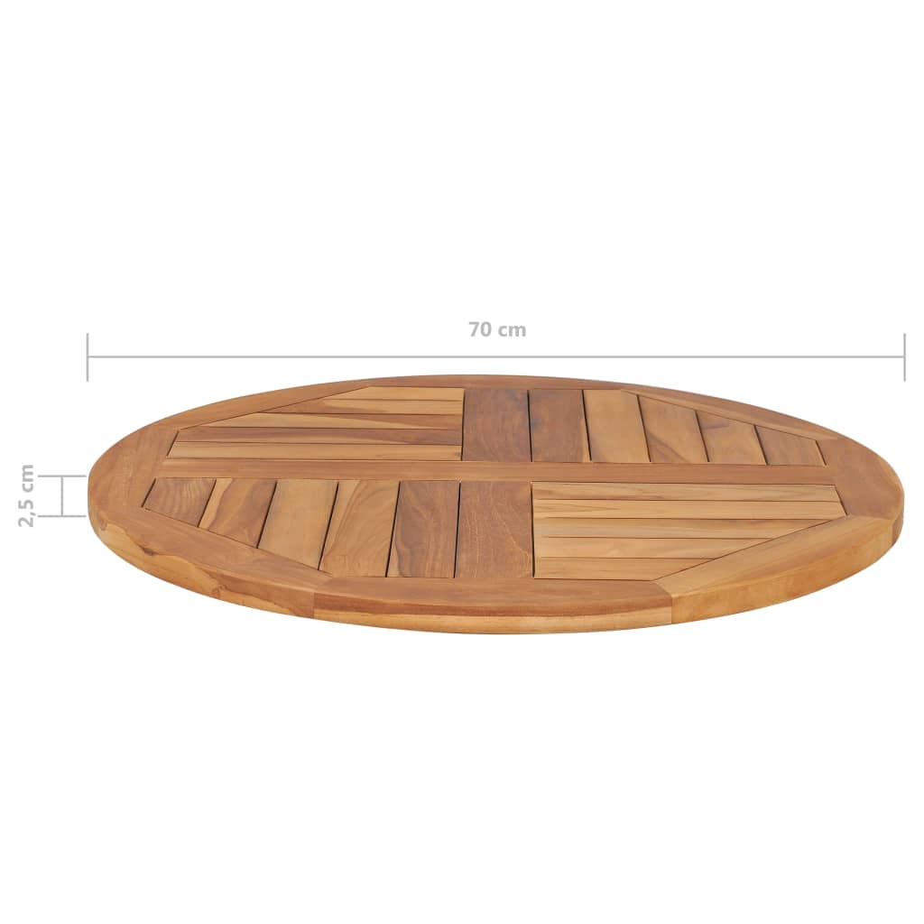 vidaXL Blat de masă rotund, 70 cm, lemn masiv de tec, 2,5 cm vidaXL Blat de masă rotund, 70 cm, lemn masiv de tec, 2,5 cm