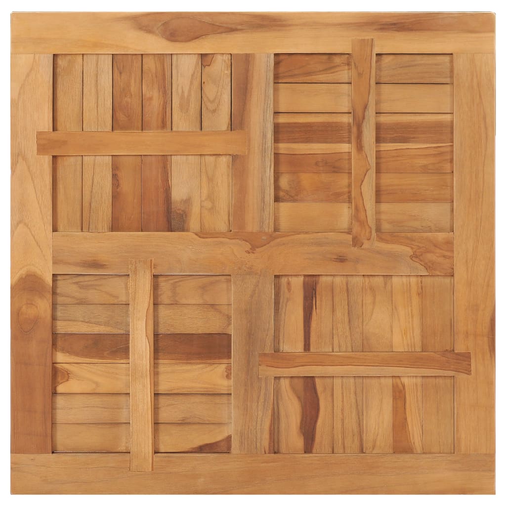vidaXL Blat de masă pătrat, 80 x 80 x 2,5 cm, lemn masiv de tec