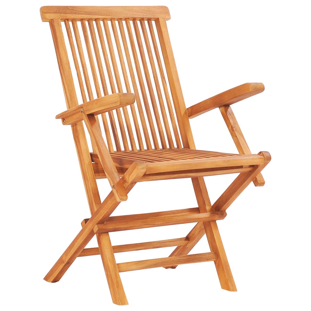 vidaXL Set mobilier de exterior pliabil, 7 piese, lemn masiv de tec