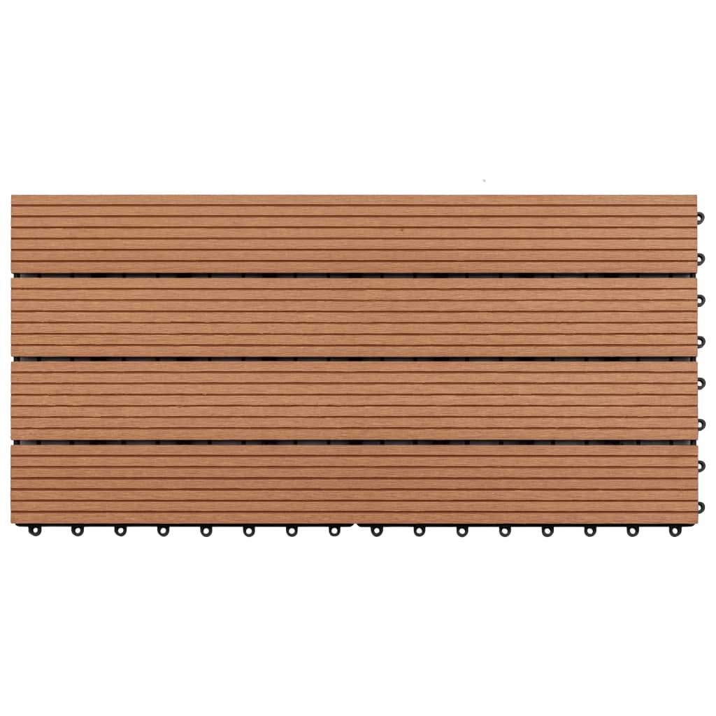 vidaXL Plăci de pardoseală, 6 buc., maro, 60 x 30 cm, WPC, 1 m² vidaXL Plăci de pardoseală, 6 buc., maro, 60 x 30 cm, WPC, 1 m²