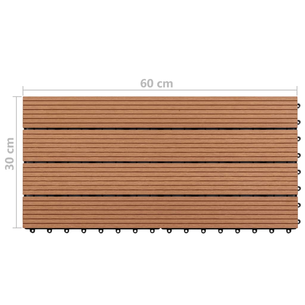 vidaXL Plăci de pardoseală, 6 buc., maro, 60 x 30 cm, WPC, 1 m² vidaXL Plăci de pardoseală, 6 buc., maro, 60 x 30 cm, WPC, 1 m²