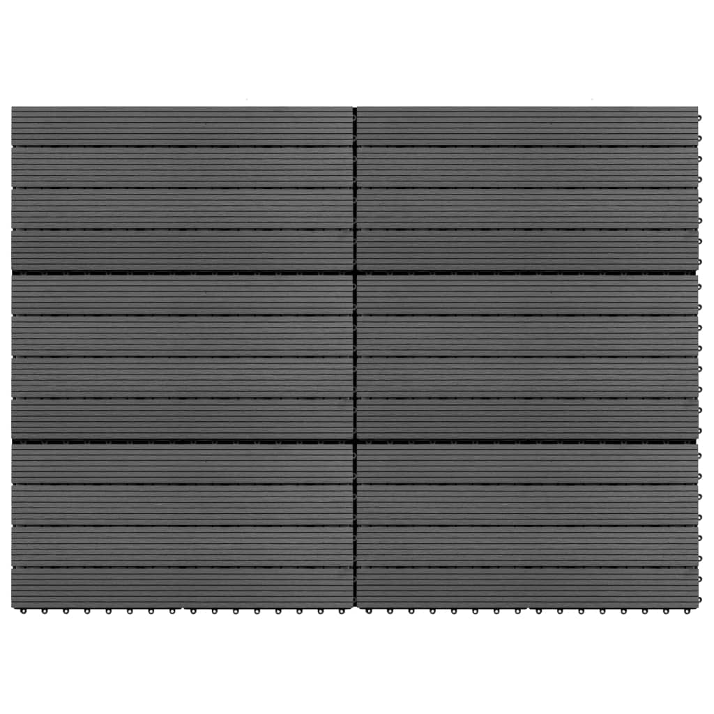 vidaXL Plăci de pardoseală, 6 buc., gri, 60 x 30 cm, WPC, 1 m²