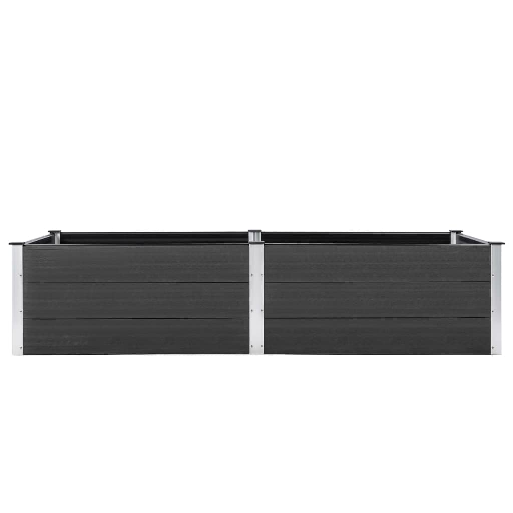 vidaXL Strat înălțat de grădină, gri, 250 x 100 x 54 cm, WPC