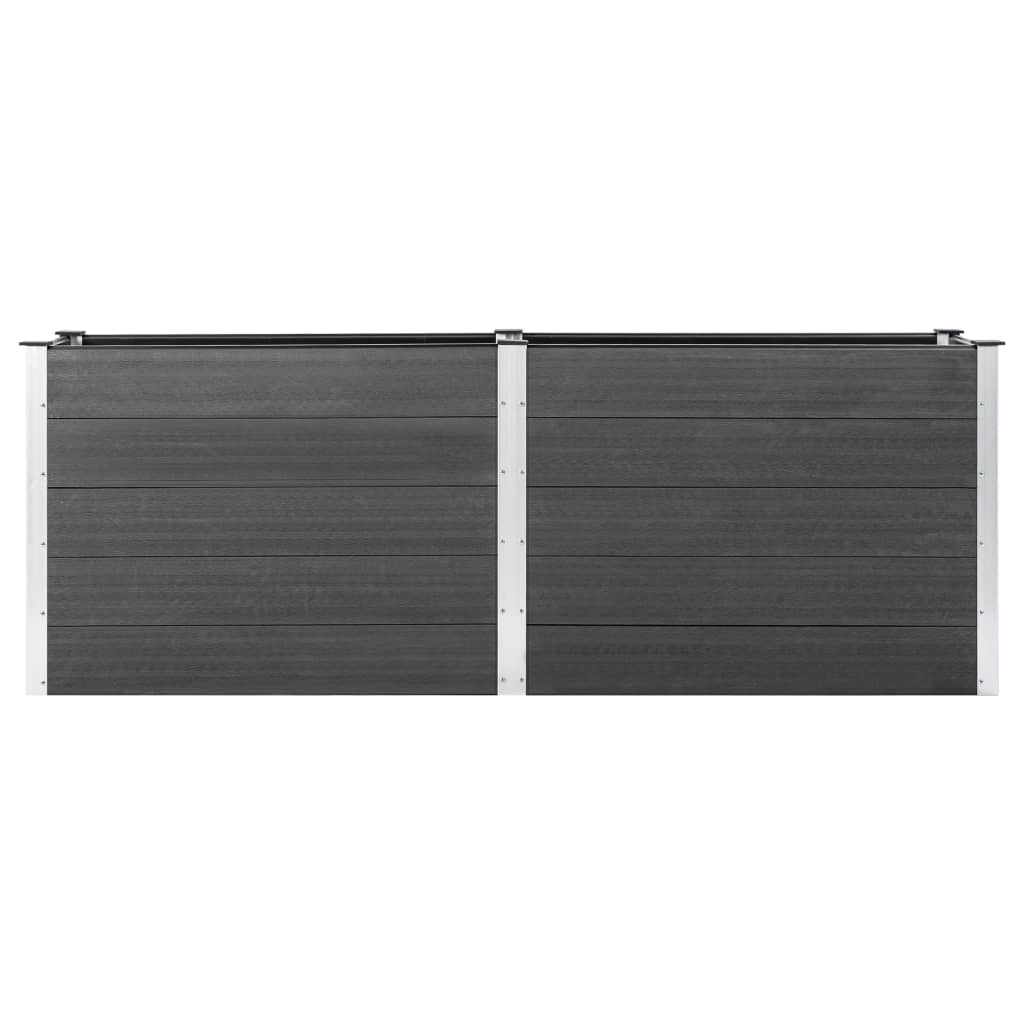 vidaXL Strat înălțat de grădină, gri, 250 x 100 x 91 cm, WPC