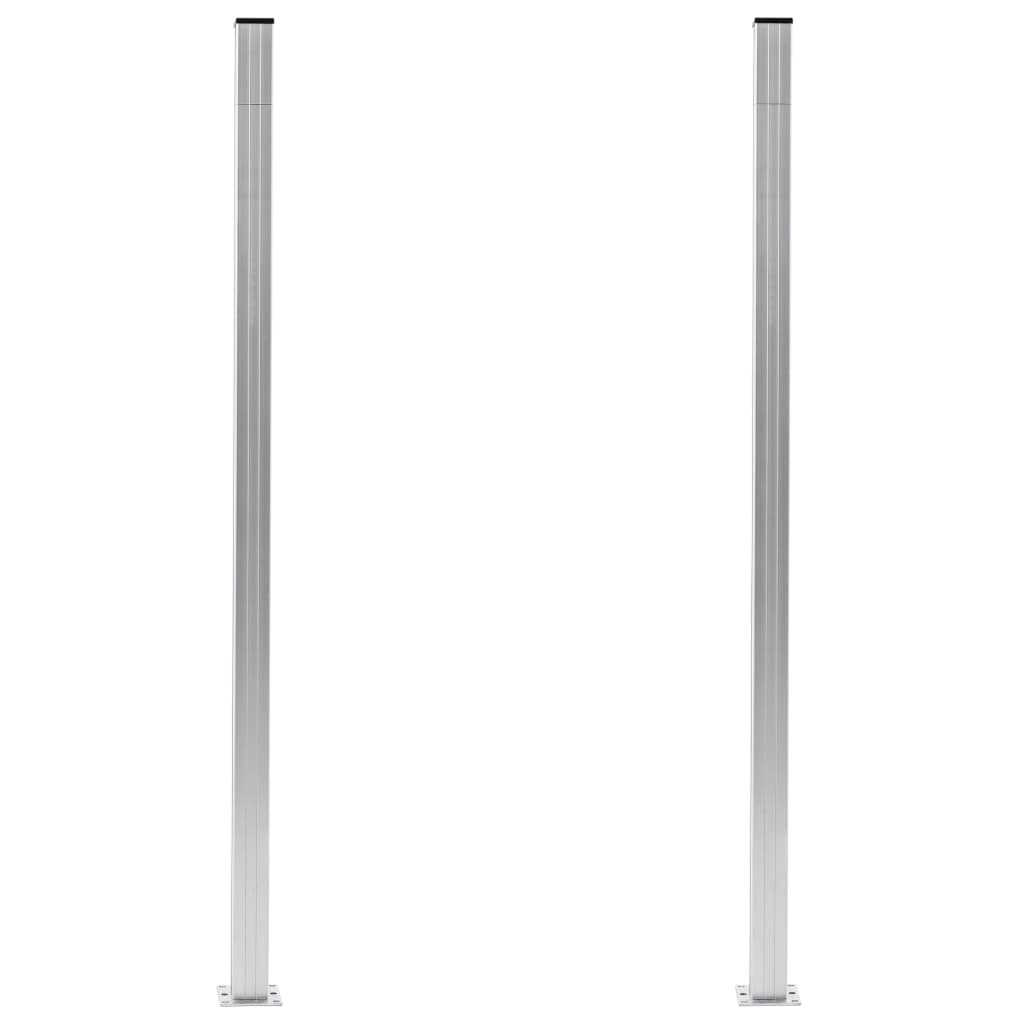 vidaXL Stâlpi de gard, 2 buc., 185 cm, aluminiu vidaXL Stâlpi de gard, 2 buc., 185 cm, aluminiu