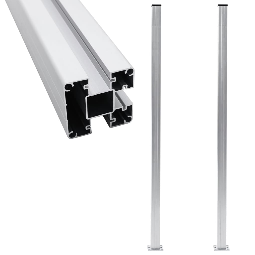 vidaXL Stâlpi de gard, 2 buc., 185 cm, aluminiu vidaXL Stâlpi de gard, 2 buc., 185 cm, aluminiu