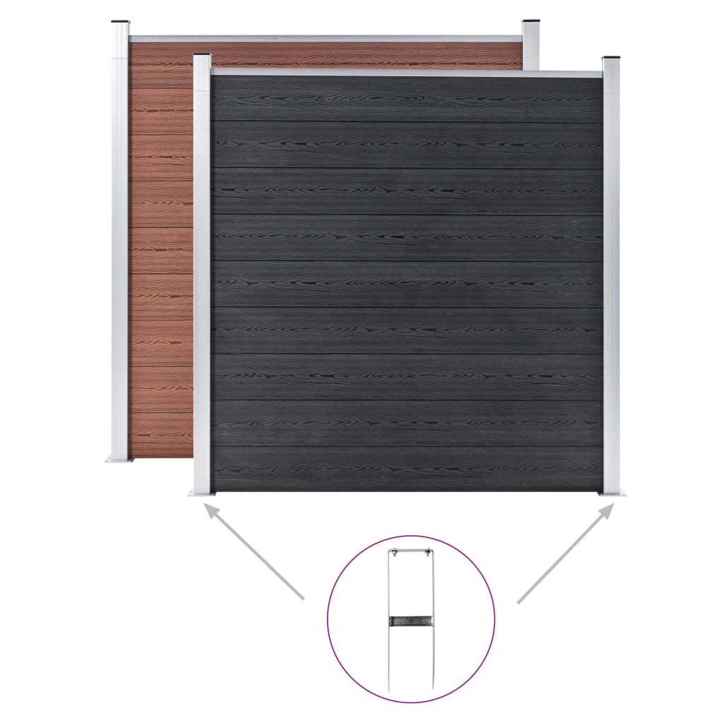 vidaXL Țăruși de sol pentru gard din WPC, 2 buc., 40 cm, oțel