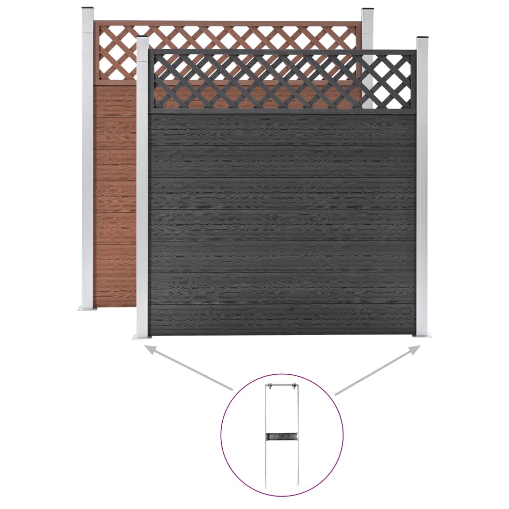 vidaXL Țăruși de sol pentru gard din WPC, 2 buc., 40 cm, oțel