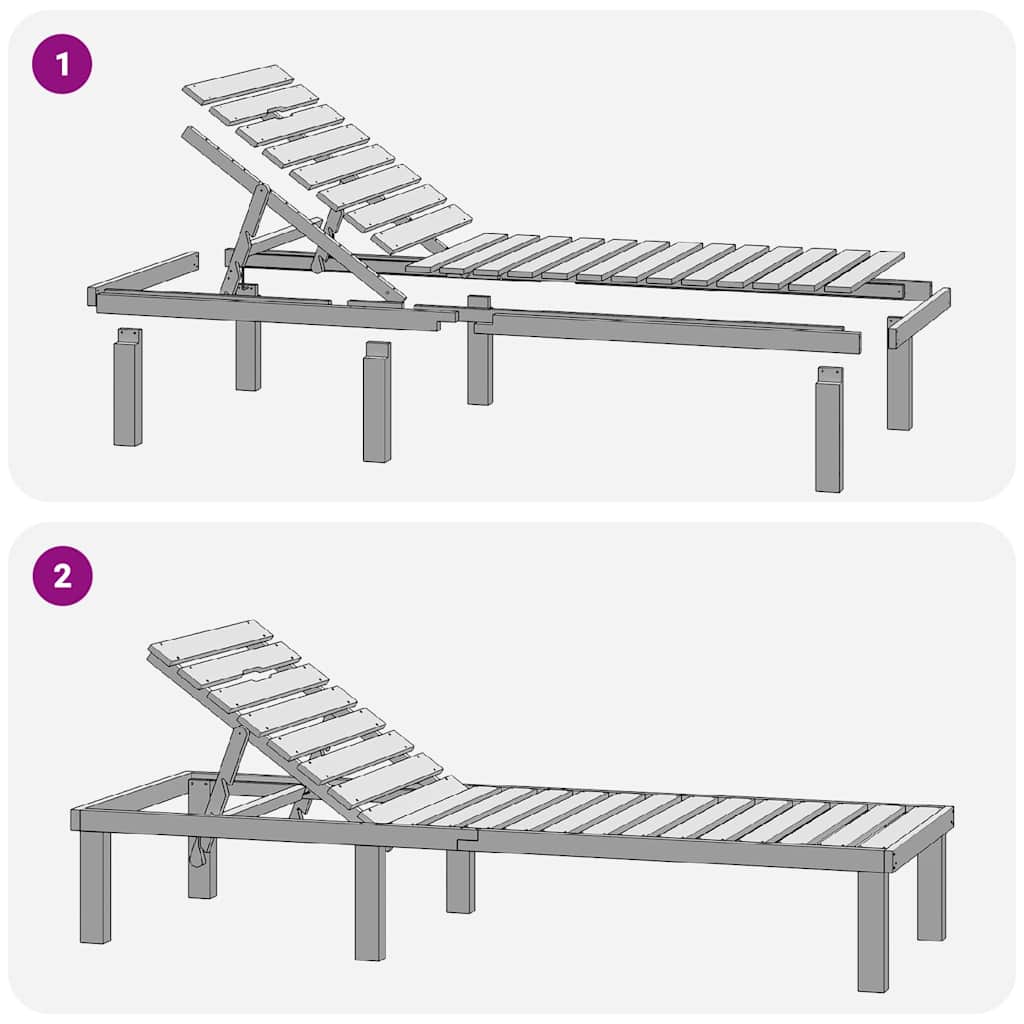 vidaXL Șezlong, lemn de pin tratat