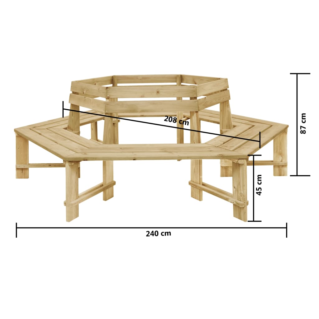 vidaXL Bancă de grădină, 240 cm, lemn de pin tratat vidaXL Bancă de grădină, 240 cm, lemn de pin tratat