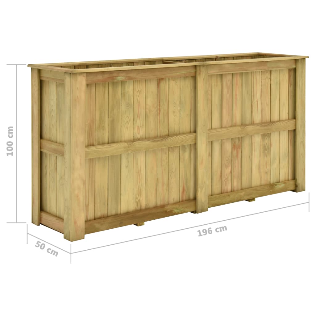 vidaXL Jardinieră înaltă, 196 x 50 x 100 cm, lemn de pin tratat vidaXL Jardinieră înaltă, 196 x 50 x 100 cm, lemn de pin tratat