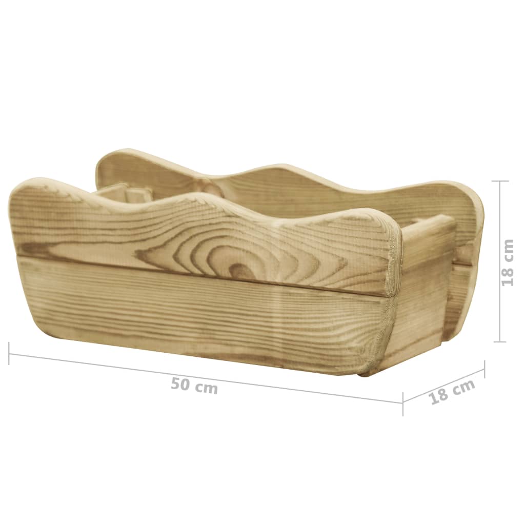 vidaXL Strat înălțat de grădină, 50x18x18 cm, lemn de pin tratat