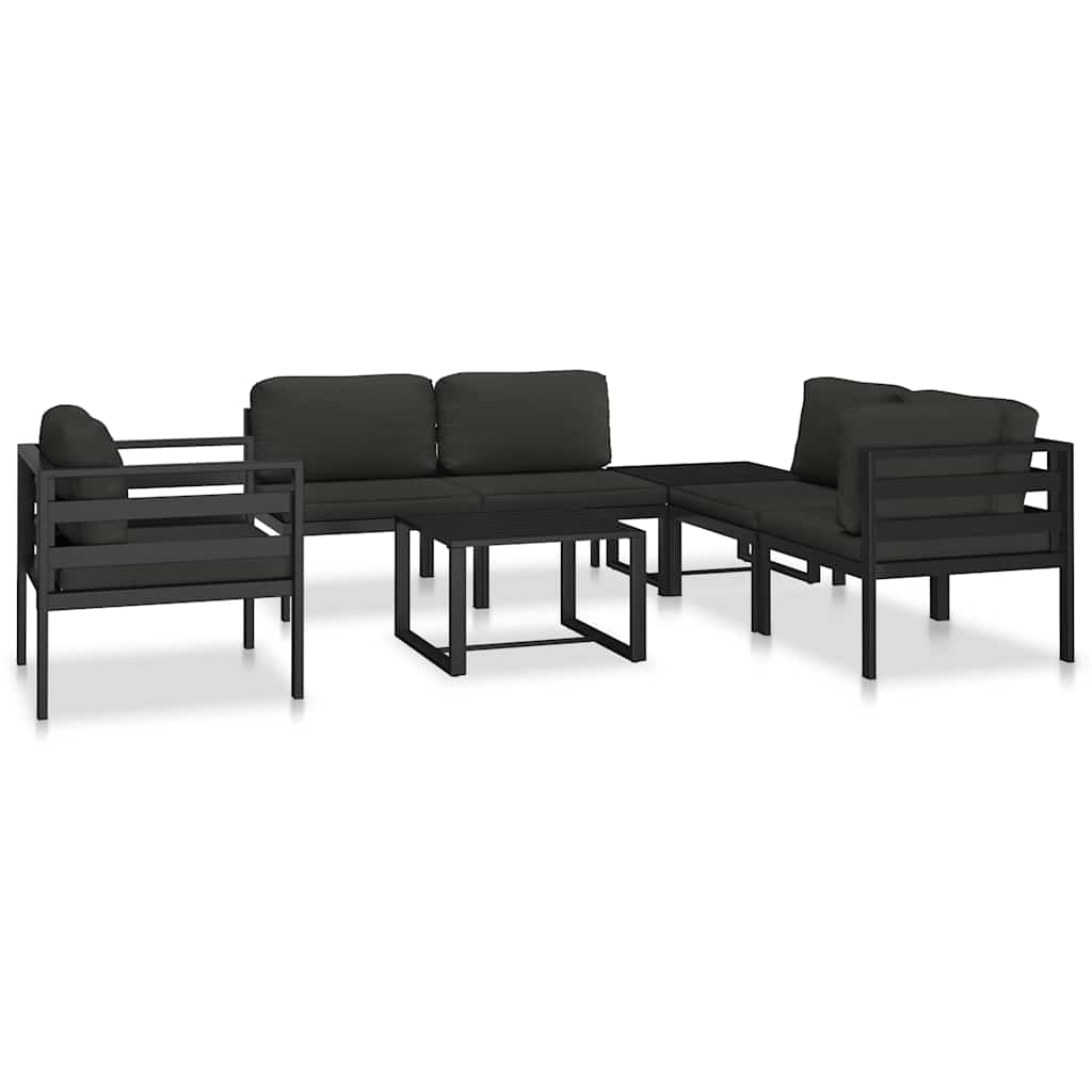 vidaXL Canapea de 1 persoană cu perne, antracit, aluminiu