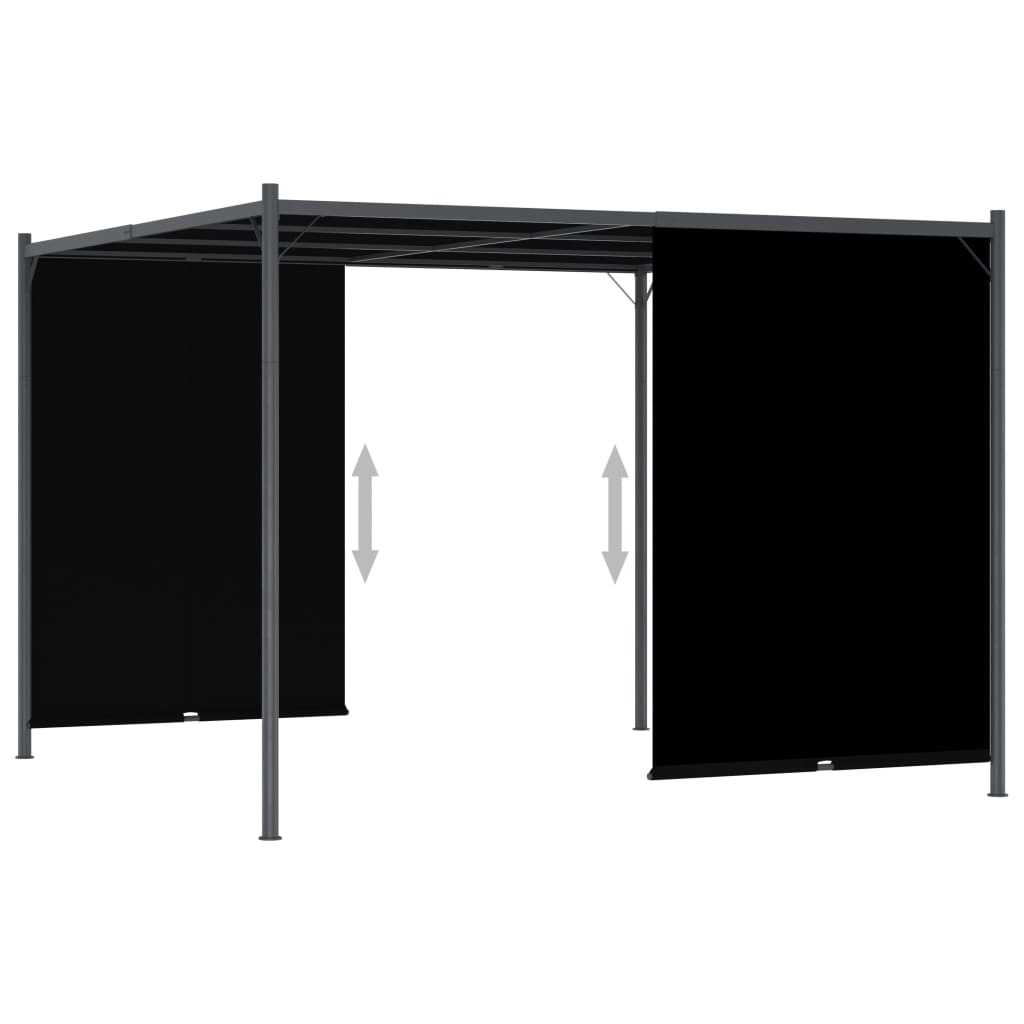 vidaXL Pergolă de grădină cu acoperiș retractabil, antracit, 3 x 3 m vidaXL Pergolă de grădină cu acoperiș retractabil, antracit, 3 x 3 m